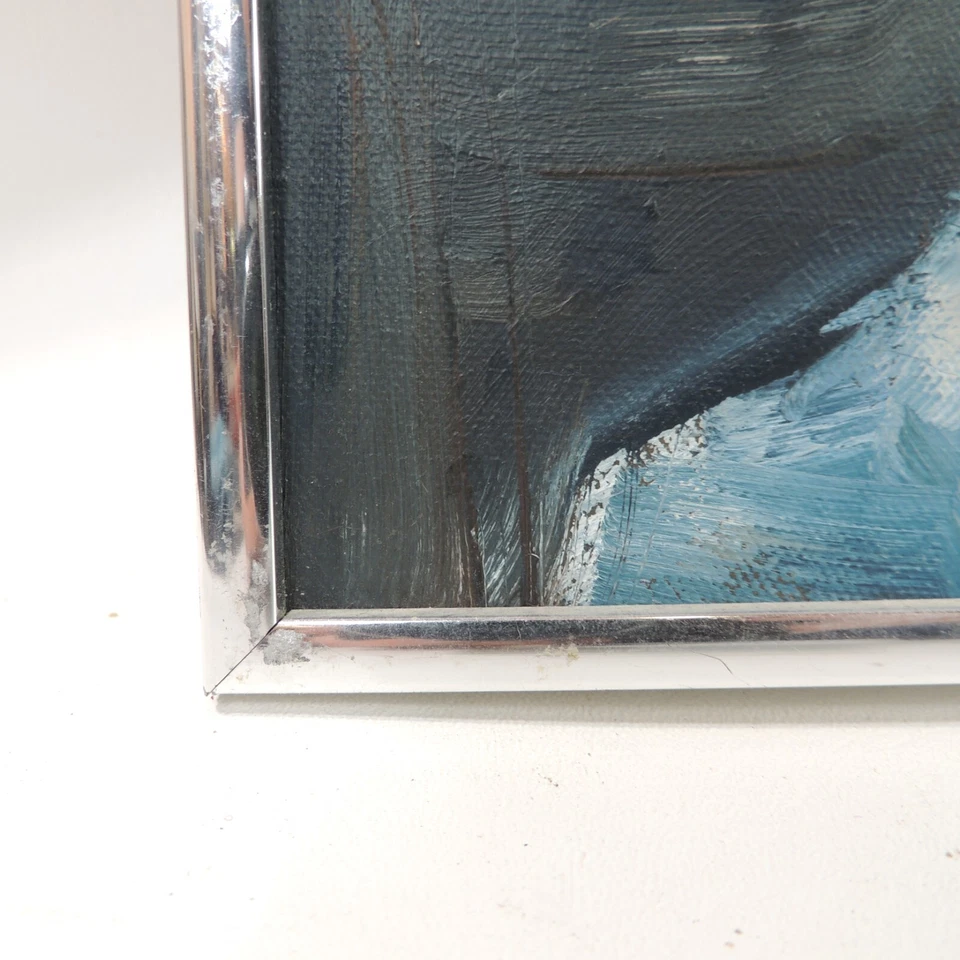 Pintura en lienzo original Max Greiner Jr 1983 bosque rocoso sombreado patrón de noviembre Foto 4 de 4