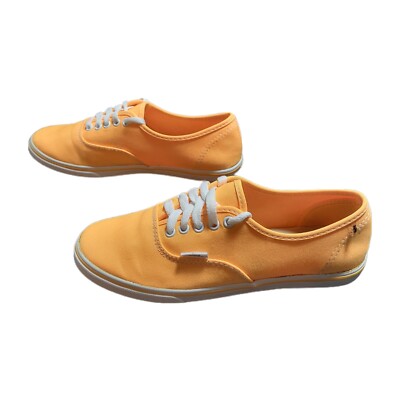 Vans Orange White Lace Up Canvas Skateboard Shoes Men's US 5.5