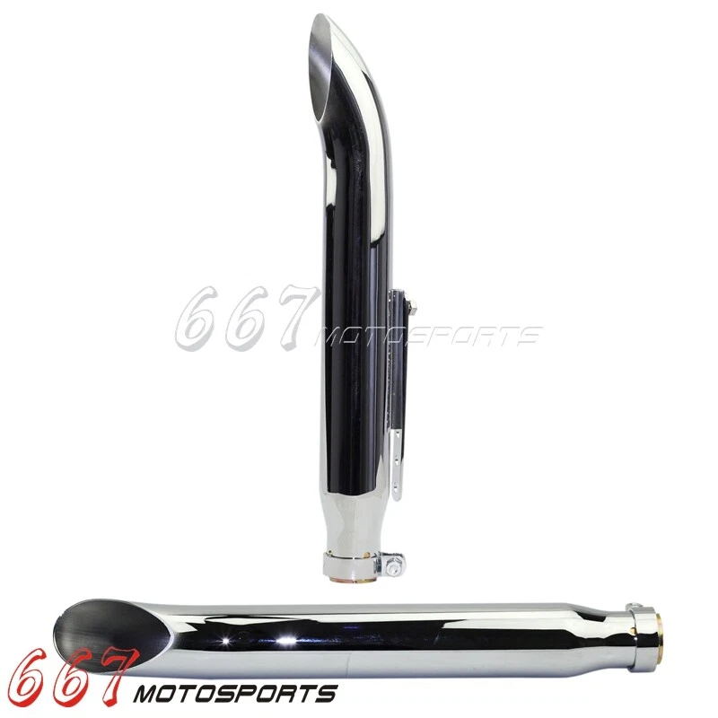 Par de tubos de escape para Suzuki VL 125 800 1500 Intruder Café Racer Bobber Chopper Foto 4 de 4