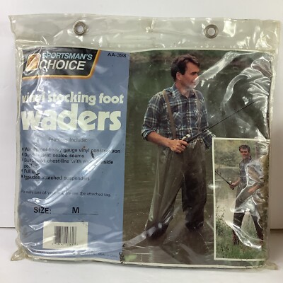 Sportsman s Choice Waders Vinyl Stocking Foot Mens Sz Medium Fishing Apparel NOS