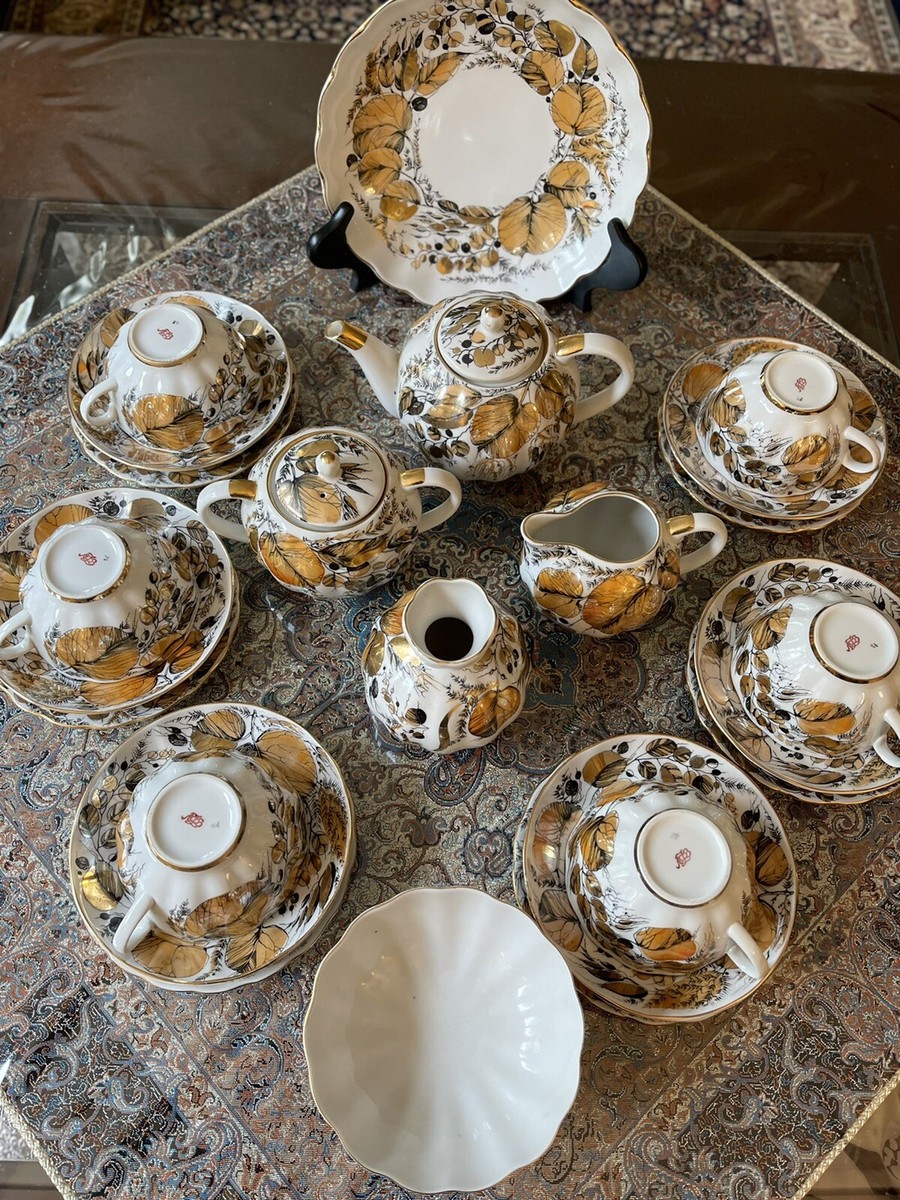 Russian Imperial Lomonosov Porcelain Tea Set My Garden 6/24 Russia