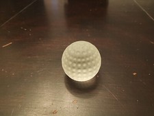 Frosted Glass Golf Ball Paperweight Heavy