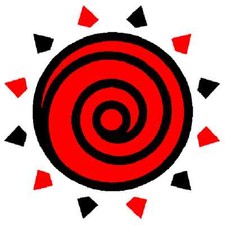 30 Custom Red Spiral Sun Personalized Address Labels