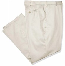 NWT IZOD American Chino Classic-Fit Khaki Double Pleat BIG/&Tall 42X36 MSRP $75