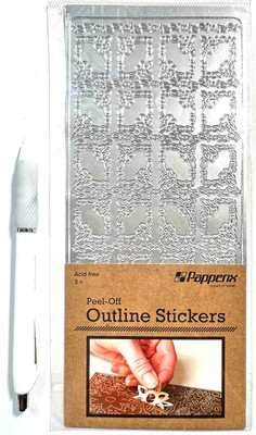 Silver Flower Corner Stickers Scrapbooking Journal Card Papperix