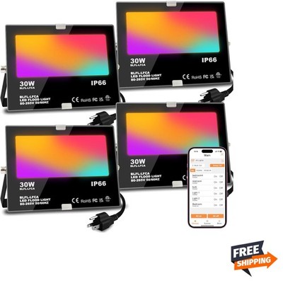 LED Flood Light Outdoor 30W, 300W Equivalent 3000LM Smart RGB Landscape Light...