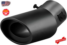 Universal Black Stainless Steel Car Exhaust Tip 2.5" Inlet 3.3" Outlet Bend