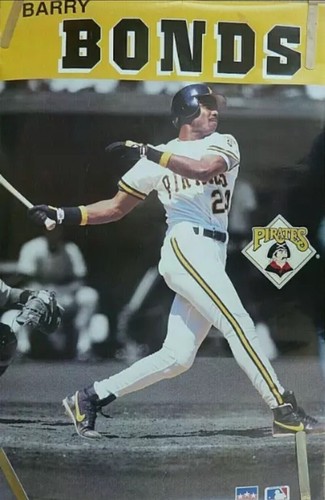 RARE BARRY BONDS PITTSBURGH PIRATES 1991 VINTAGE ORIGINAL STARLINE POSTER SEALED - Picture 4 of 4