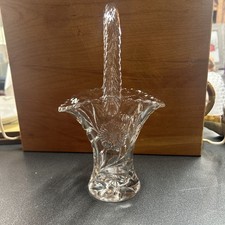 Vintage Glass Basket with Handle Easter Sprin...