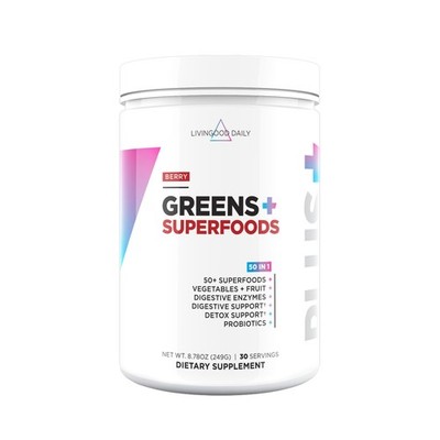 Livingood Daily Greens & Superfood Powder, Super Greens for Gut Health, Green...