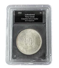 1964 Canada $1 Silver Dollar - Charlottetown & Quebec Commemorative - Slabbed