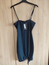 New Women Black Strappy Short Dress Size 10