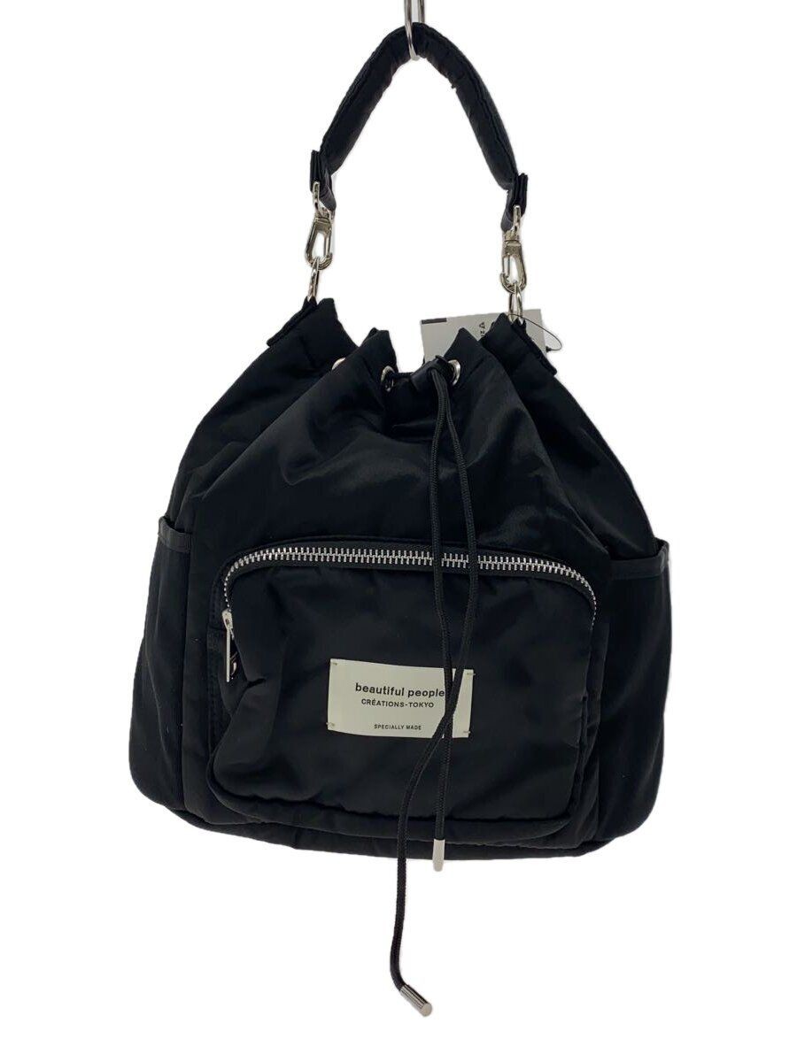 別注**beautiful people**nylon drawstring mini bag Beautiful people handbag nylon drawstring bag STUDIOUS