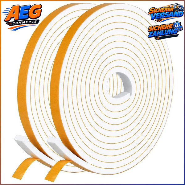 Dichtungsband Selbstklebend 6Mm X 3Mm 20M Schaumstoff Gummidichtung Weiß-image