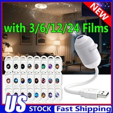 2-in-1 Galaxy Projector Night Light USB Car Mini Lamp with Projection Films