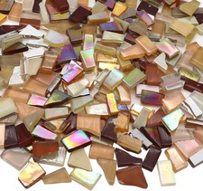 Mosaic Glass Tiles Brown Mixed Irregular 9oz Pack Craft Art Supplies