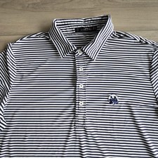 RLX Ralph Lauren Polo Shirt Mens XL Blue Stripe Golf Performance Short Sleeve