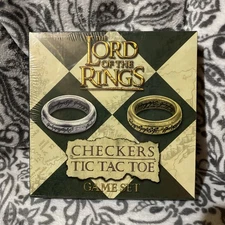New Lord of the Rings Checkers/Tic Tac Toe Board Game Set Sealed