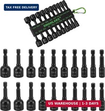 20-piece Magnetic Nut Driver Set Metric Sae 14 Hex Shank Drill Socket Set 20-piece Magnetic Nut Driver Set Metric Sae 14 Hex Shank Drill Socket Set