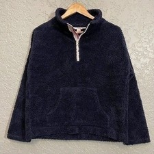 J. Crew Factory Sherpa Fleece Quarter Zip Pullover Sweater Jacket