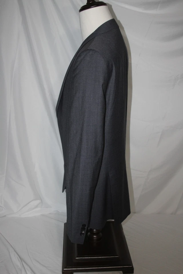 Abrigo deportivo blazer de lana a cuadros azul 42R Hugo Boss enorme3 para hombre 2B 2-Vent Tesse Foto 3 de 4