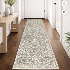 Washable Hallway Runner Rug 2x8 Kitchen Rugs with Non Slip Backing Vintage Beige
