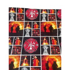 Sykel Enterprises Fire Fighter Fabric Bty 44 Red Black Line Of Duty Cotton Sykel Enterprises Fire Fighter Fabric Bty 44 Red Black Line Of Duty Cotton