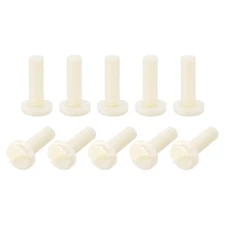 Nylon Machine Screws, M8x25mm Slotted Pan Head Fasteners Bolts, 20Pcs