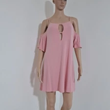 Trina Turk Womens Cold Shoulder Dress Cut Out Pink Size Small