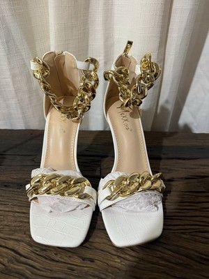 Mixx Shuz White Open Square Toe Lace-Up, Size 6.5