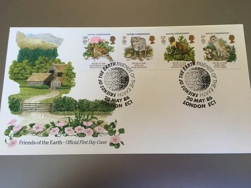 GB STAMPS RARE FIRST DAY COVER 1986 NATURE FRIENDS OF THE EARTH OFFICIAL