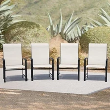 Patio Dining Chairs Set of 4, Outdoor Dining Chairs with High Back, Me