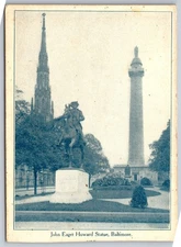 Baltimore Maryland~John Eaget Howard Statue~Washington Monument~Blue Tint~1905