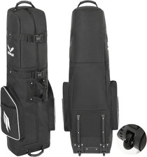 Golf Travel Bag for Airlines with Wheels, Lockable Zipper and Large, Black