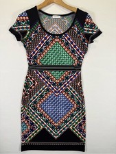 Calvin Klein Multicolor Geometric Sheath Dress (Green, Blue, Black)
