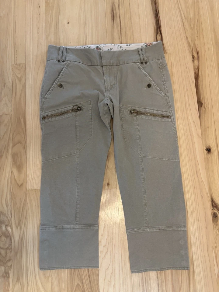 Y2K Moda Retro Hada Younique Capri tiro bajo corto cremallera broches bolsillos talla 9 Foto 4 de 4