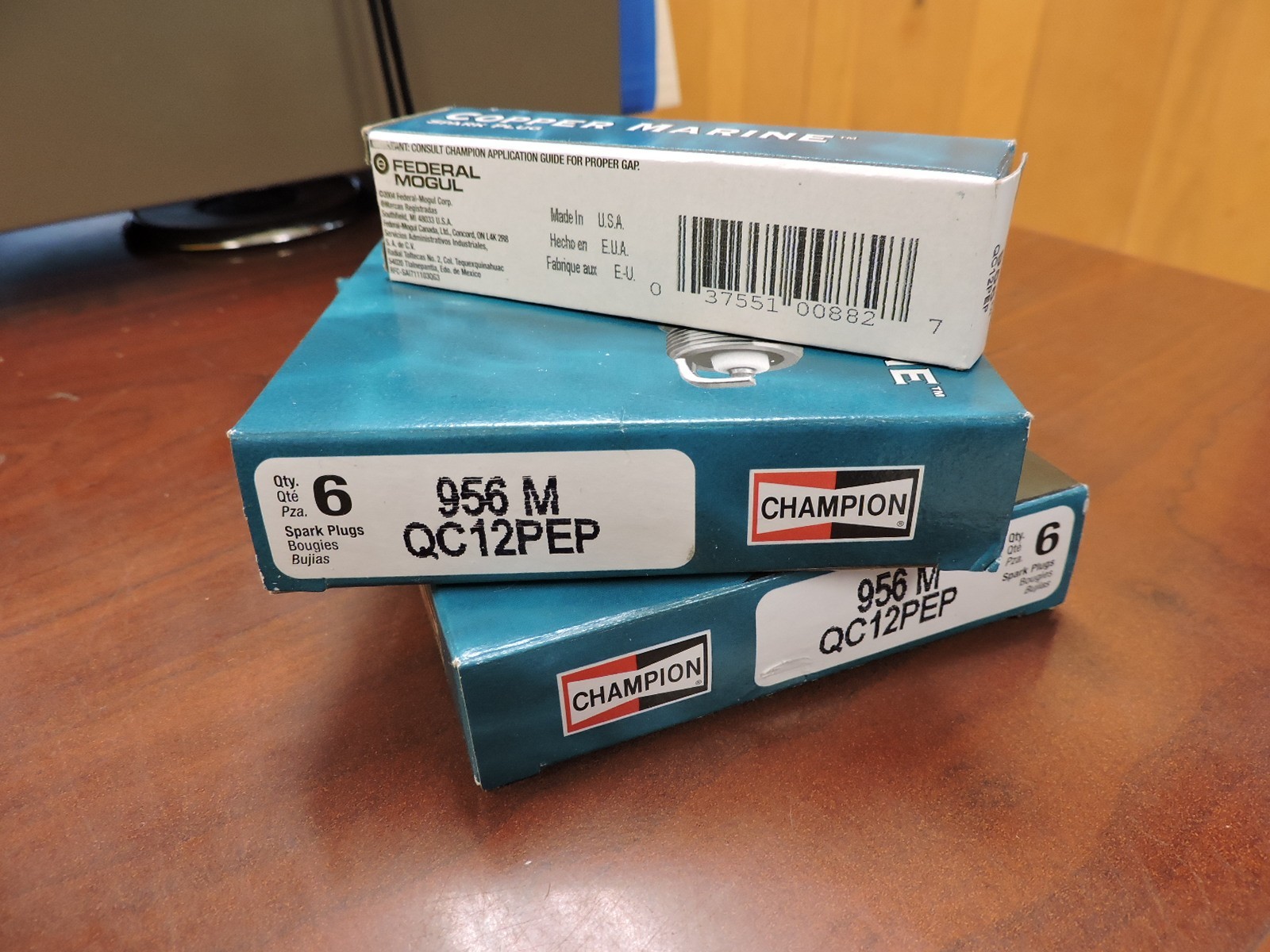 NEW CHAMPION COPPER MARINE 956M QC12PEP SPARK PLUGS EACH