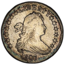 1807 PCGS Fine Details Draped Bust Silver Half Dollar (O-102), U.S. 50c Coin