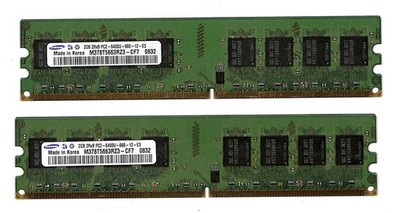 4GB (2x2GB) DDR2 800 Samsung M378T5663EH3-CF7 desktop DIMMs PC2-6400U RAM