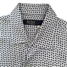 Nat Nast luxury originals silk shirt Men  s Medium Short Sleeve Preppy Patterned