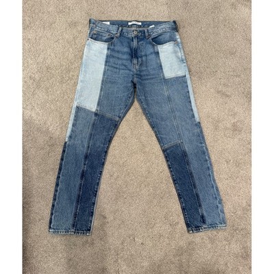 PacSun Slim Taper Patchwork Denim Jeans Mens 32x30 Blue Multi Tone Colorblock