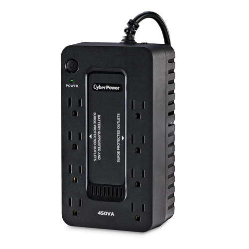 CyberPower SE450G1-R 450VA/260W USV-System, 8 Steckdosen, schwarz - zertifiziert generalüberholt - Bild 2 von 10