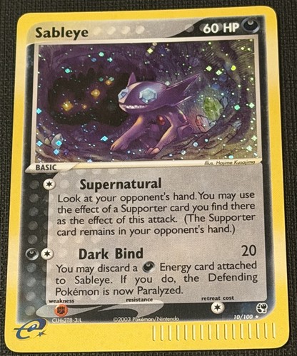 Sableye 10/100 EX Sandstorm English Holo Rare 60 HP Basic Pokémon