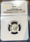 1936 Mercury Dime NGC MS66 Gorgeous White Near Full Bands CHRC