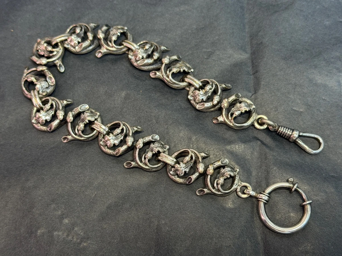 Sterling Silver Pre 1920 Year Manufactured Watch Chains for sale