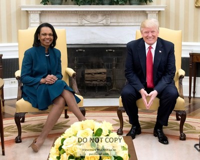 PRESIDENT DONALD TRUMP WITH CONDOLEEZZA RICE IN MARCH, 2017 - 8X10 ...
