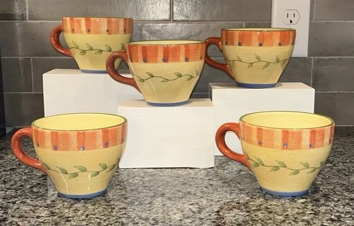 Pfaltzgraff Napoli Stoneware Mugs 3.5”H 4.5”D (set of 5) **PLEASE READ**