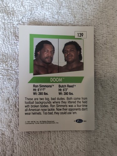 1991 WCW Doom N° 139 Trading Card - Picture 4 of 4