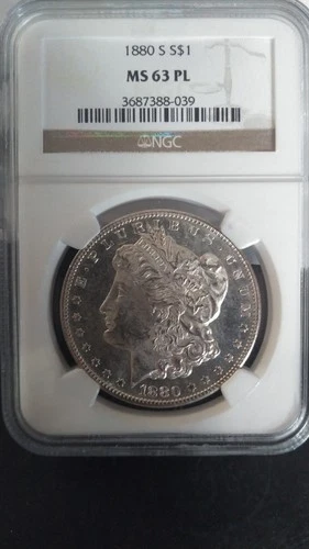 1880-S MORGAN DOLLAR  *  NGC MS63 PL / PROOF LIKE  *