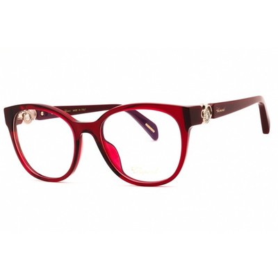 Chopard Women's Eyeglasses Shiny Dark Burgundy Acetate Round Frame VCH356S 0954
